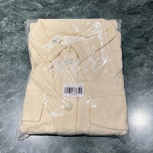 Aerie Fleece Cropped Shacket Size XL Vintage Vanilla 100% Cotton NWT American Ea